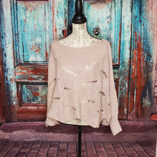 Load image into Gallery viewer, Pink Scalloped Batwing Oversized Sweater