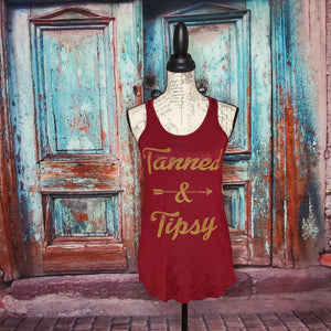 Tanned & Tipsy Printed Tank Top
