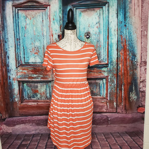 Striped Coral Dress