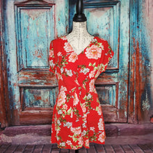 Load image into Gallery viewer, Red Floral Romper