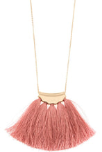 Load image into Gallery viewer, Elongated tassel fan pendant necklace