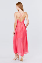 Load image into Gallery viewer, V-neck Cross Back Strap Detail Maxi Cami Dress