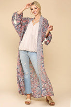 Load image into Gallery viewer, Mix-printed Open Front Kimono With Side Slits