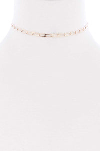Metal Chain Link Choker Necklace