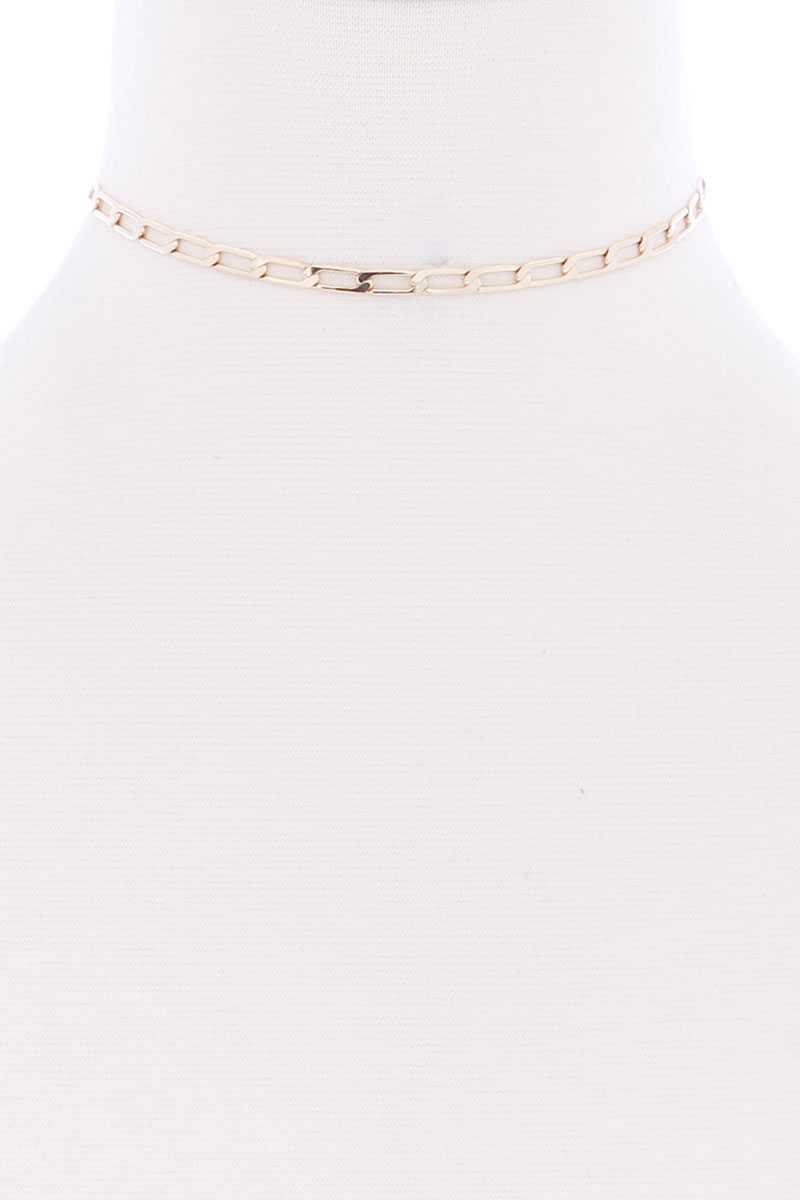 Metal Chain Link Choker Necklace