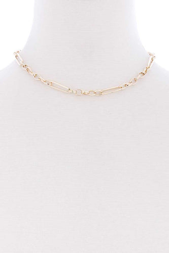Metal Single Chain Short Necklace