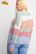 Cargar imagen en el visor de la galería, Striped Light Weight Knitted Sweater Top
