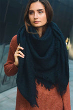 Load image into Gallery viewer, Mohair Open Work Square Blanket Scarf