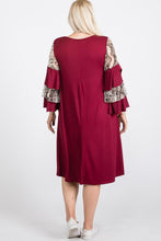 Cargar imagen en el visor de la galería, Mixed Ruffle Sleeve With Hidden Pocket A Line Dress