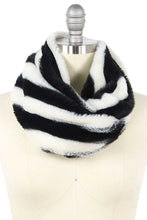 Load image into Gallery viewer, Stripe Fur Tube Infinity Scarf