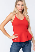 Load image into Gallery viewer, V-neck Cami Peplum Knit Top