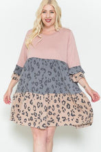 Load image into Gallery viewer, Leopard Print Ruffled And Bell Sleeve Dress