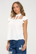 Load image into Gallery viewer, Lace Yoke Mock Neck Top