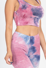 Load image into Gallery viewer, Tie Dye Crop Top And Leggings Yoga Gym Set