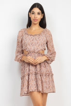 Load image into Gallery viewer, Ruffled Cutout Ditsy Floral Dress
