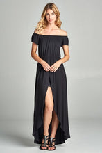 Load image into Gallery viewer, Off Shoulder Solid Jersey Romper Maxi