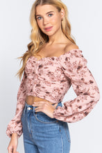Load image into Gallery viewer, Hook &amp; Eye Detail Floral Print Top