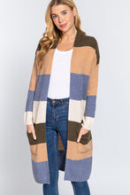 Load image into Gallery viewer, Open Front Color Block Cardigan