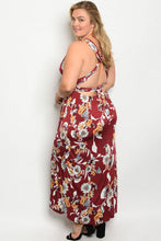 Load image into Gallery viewer, Burgundy Floral Dress