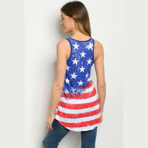 Red White and Blue Racerback Tank Top