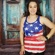 Load image into Gallery viewer, Red White and Blue Racerback Tank Top