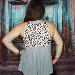 Leopard and Gray Tank