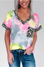 Load image into Gallery viewer, Tie-Dye Leopard Print Top Pink