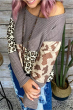 Load image into Gallery viewer, Leopard Printed Waffle fabric Blouse