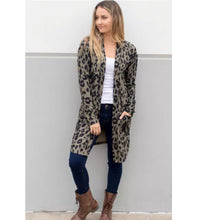 Load image into Gallery viewer, Leopard Print Pocketed Cardigan