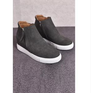 Grey Wedge Platform Shoes