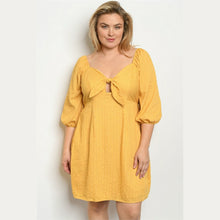 Load image into Gallery viewer, Plus Size Yellow High Waisted Dress